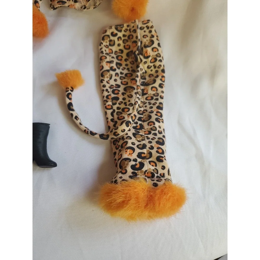 2002 Masqerade Party Barbie Vintage Leopard Cheetah Print Cat Costume Orange Fur
